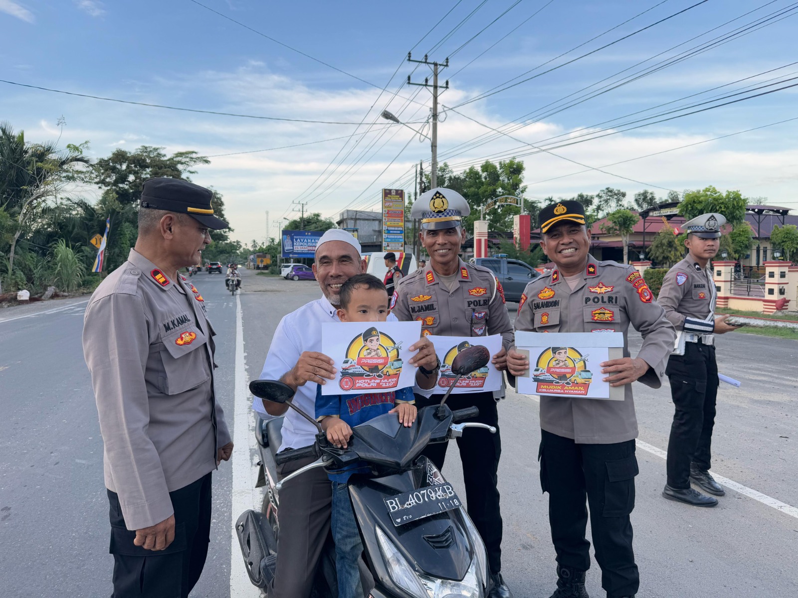 Polres Aceh Utara Gencarkan Sosialisasi Layanan Hotline Mudik Polri 110