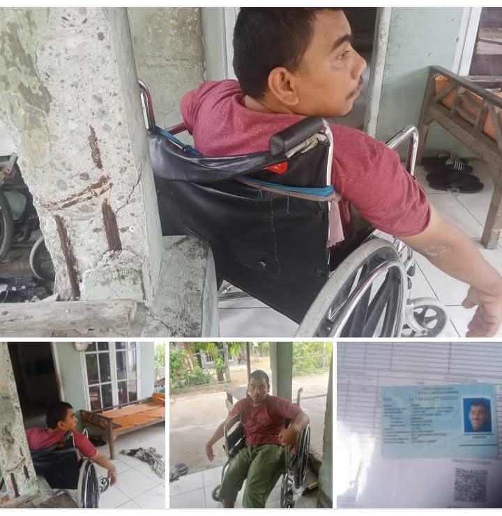 Miris..! Ismail (25) Pemuda Yatim dan Cacat Sejak Lahir, Luput Perhatian Pemkot Lhokseumawe dan Butuh Kursi Roda Sebagai Ganti Baju Lebaran