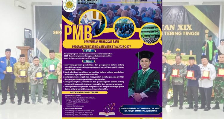 STAI Al Hikmah Tebing Tinggi Buka Penerimaan Mahasiswa Baru Program Studi Tadris Matematika T/A 2026-2027